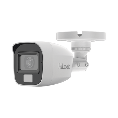 [Dual Light + ColorVu] Bala TURBOHD 3K megapixel / 20 mts IR + 20 mts luz blanca / Lente 2.8 (105° de Visión) / Exterior IP66 / Audio por Coaxitron / TVI-AHD-CVI-CVBS / Metal  / Smart-Hybrid light