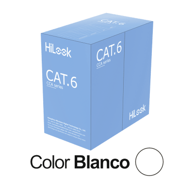 Cable de Red UTP Cat6 / 23 AWG / Cumple ANSI-TIA-568.2-D / RoHS 2.0 / CPR Fca / Longitud 305 Metros (1000 Pies) / PVC Blanco / Resistencia a la Tracción y Compresión / Operación -20°C a 70°C