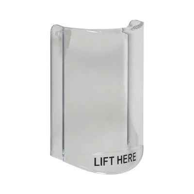 Cubierta Protectora De Policarbonato, Súper Resistente, Sin Sonido, Texto En Ingles, Para Botones Multiusos Serie Stopper® Station De STI