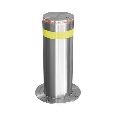 Bolardo Hidráulico Antiembestida 220 mm × 600 mm / Acero Inoxidable 304 / 200,000 J de Resistencia al Impacto / Bomba Hidráulica Integrada / Ciclo de 4 seg / 100 Ciclos por Hora