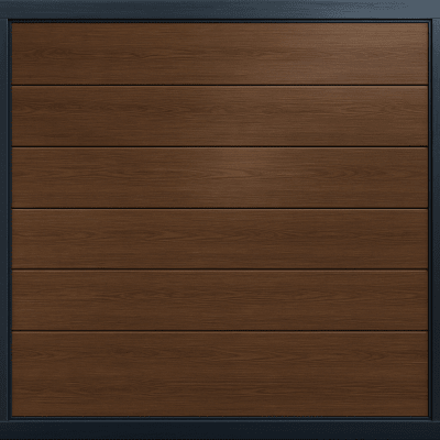 Puerta de Garage de Alta Calidad / Linea Central / Imitacion madera / oscura / 10x9 pies / AISLADA / Estilo Americana.
