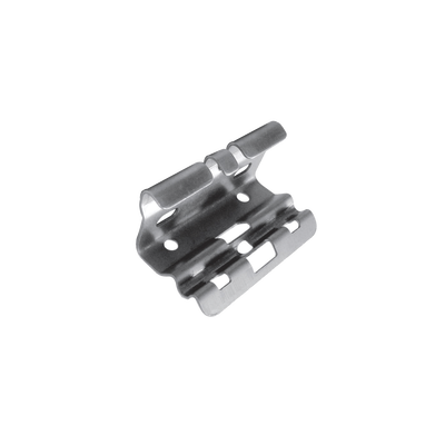Mini clip automático, para unir tramos de charola, con acabado Electro Zinc 