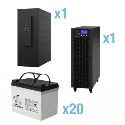 UPS Trifásico de 30 kVA/27 kW, Topología Online Doble Conversión, Voltaje de 208/220 Vca de L-L, Respaldo de 5 Minutos al 100% de Carga, Incluye Módulo y Banco de Baterías