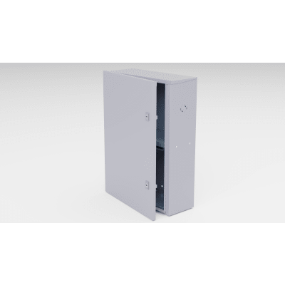 Gabinete para instalación de 2 Baterías , Fabricado en Lámina Galvanizada, Accesorios para poste (No incluidos)