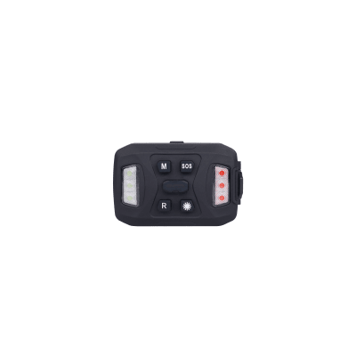 Luz Auxiliar Recargable, 26 LEDs, Rojo/Azul/Blanco, Incluye Clip y Base Magnética 