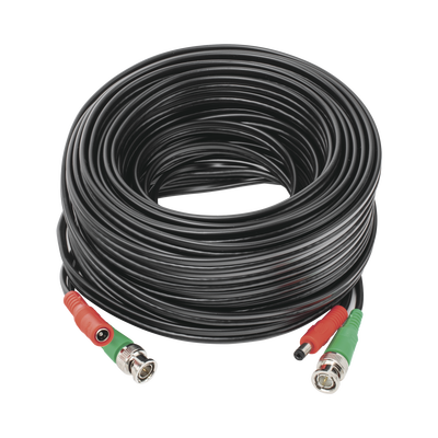 Cable Coaxial (BNC RG59) + Alimentación / SIAMES / 20 Metros (65.62 Pies) / 100% COBRE / Para Cámaras 4K / Uso Interior y Exterior