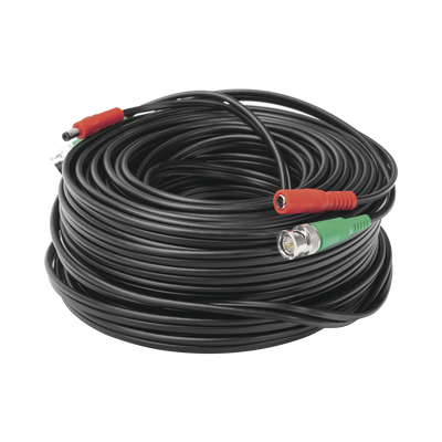 Cable Coaxial (BNC RG59) + Alimentación / SIAMES / 30 Metros (98.43 Pies) / 100% COBRE / Para Cámaras 4K / Uso Interior y Exterior