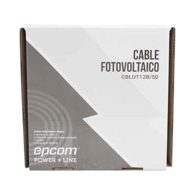 Cable Fotovoltaico Negro / Cobre Estañado / 4 mm² (12 AWG) / 2000V / Rollo de 50 m / / UL 4703 y TUV