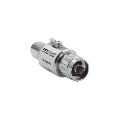 Protector de Línea Coaxial, tipo tubo de gas y paso de C.D., para 0-2.5 GHz, 750W y 0.2 dB de Perdida por Inserción