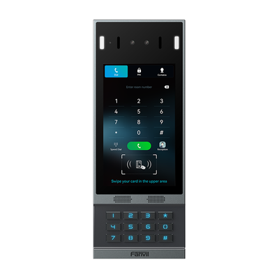 Videoportero SIP con Reconocimiento Facial / Pantalla Táctil IPS 7" / Cámara 2MP / 2 Relevadores / Teclado Retroiluminado / IP66 IK07 / PoE