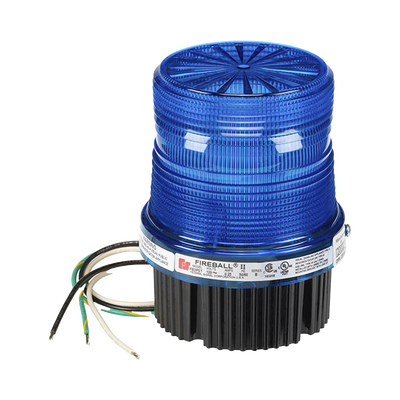 Luz Estroboscópica Fireball® / 120 VAC 50/60 Hz / Montaje Superficie o Tubo 1/2" NPT / Domo Ambar / Uso Industrial y Señalización Privada
