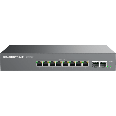 Switch L2 Lite Administrable de 10 Puertos / 8 Puertos Ethernet 2.5 Gigabits / 2 Puertos SFP+ 10 Gigabits / PoE+ 802.3af/at / VLAN 802.1Q / QoS / IGMP Snooping / Montaje en Escritorio o Pared