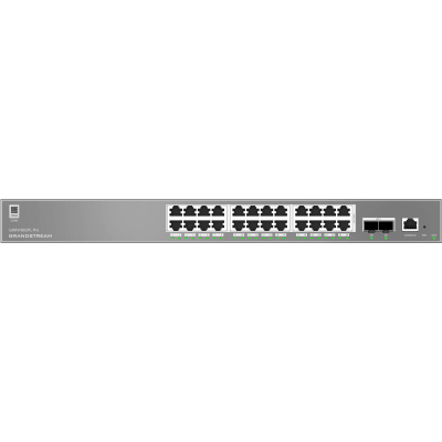 Switch de Red Empresarial L2++ / Serie GWN7800 Pro / 24 Puertos Gigabit PoE 250W / 2 Puertos SFP+ / Gestión Cloud GDMS / VLAN 4K / QoS Avanzado / Seguridad Integral