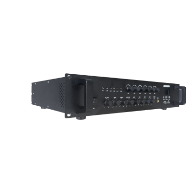 Amplificador de Audio | Bluetooth | 120 W | 6 Zonas con Control de Volumen Independiente | 70/ 100V COM | Montaje en Rack | Voceo y Musica Ambiental 