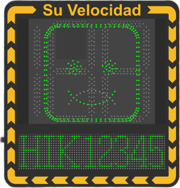 Radar medidor de Velocidad/ Pantalla LED / Detección de Velocidad en Tiempo Real / Rango de Detección de 100 m / Hasta 32 Objetivos Detectados / IP66 / Ethernet
