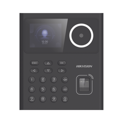 Terminal Facial Min Moe Administrable por Smartphone o Nube /  Acceso y Asistencia / Lector PROX EM y Huellas/  500 rostros / 1000 Huellas / Detección de Cubrebocas / HikConnect / Reconocimiento a 1.5 mts de distancia / HIK-IA