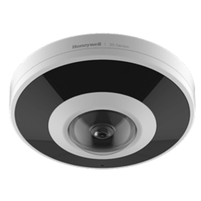 Cámara Fisheye 35 Series 6MP / 12MP / Visión 180° / WDR 120 dB / IR 20 mts / IP67 IK10 / H.265 HEVC / Audio Bidireccional / Análisis de Video / Compatibilidad ONVIF / PoE