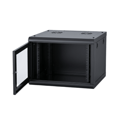 Gabinete de Pared con Puerta de Cristal Templado, 635mm de Profundidad, 4U Rack de 19 in, Acero Reforzado
