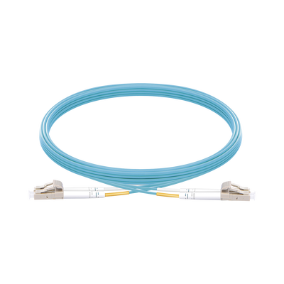 Jumper de Fibra Óptica Multimodo OM3 50/125 LC-LC OFNR (Riser), 2.0 mm, Dúplex, Aqua, 5 Metros (16.40 Pies)