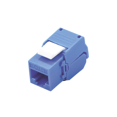 Módulo Jack Keystone Cat5e (Toolless), con Terminación en Ángulo 180 - Color Azul, Compatible con Faceplate y Patchpanel Linkedpro