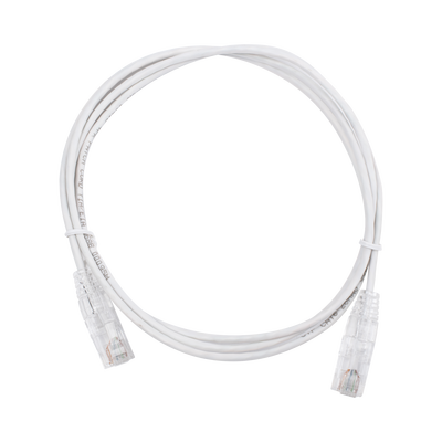 Cable de Parcheo Slim UTP Cat6 - 1.5 Metros (4.92 Pies) Blanco Diámetro Reducido (28 AWG)