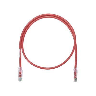 Cable de Parcheo UTP Categoría 6, con Plug Modular en Cada Extremo - 0.3 Metros (1 Pie) - Rojo