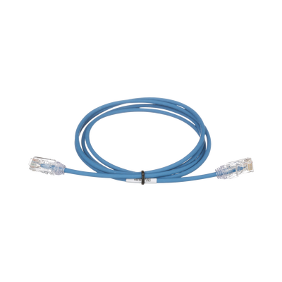 Cable de Parcheo TX6, UTP Cat6, Diámetro Reducido (28AWG), Color Azul, 1.22 Metros (4 Pies)