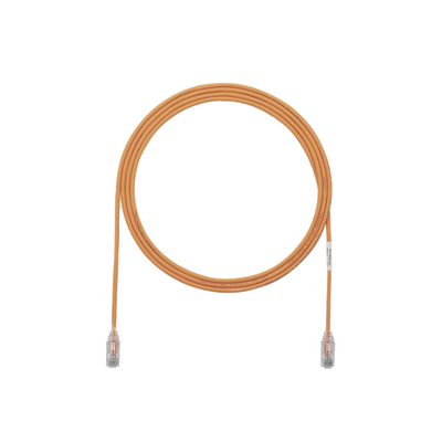 Cable de Parcheo TX6, UTP Cat6, Diámetro Reducido (28AWG), Color Naranja, 3.05 Metros (10 Pies)