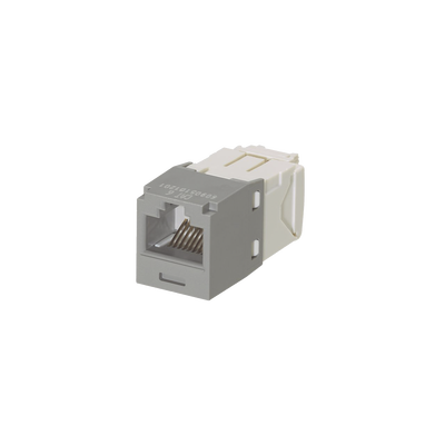 Conector Jack RJ45 Estilo TG, Mini-Com, Categoría 6, de 8 Posiciones y 8 Cables, Color Gris