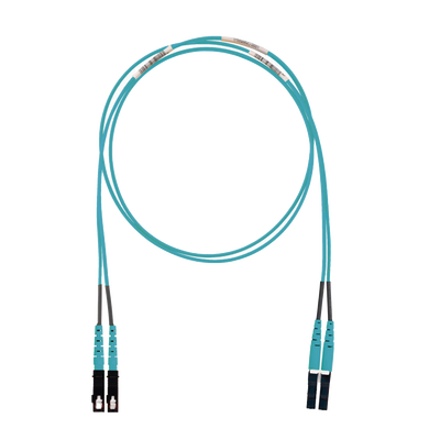 Jumper de Fibra Optica Multimodo 50/125 OM3, LC-SC Duplex, LSZH (Cero Halógenos), Color Aqua, 2 Metros (6.56 Pies)
