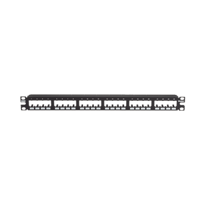 Panel de Parcheo Modular Mini-Com (Sin Conectores), Plano de Instalación al Ras, Sin Blindaje, de 24 Puertos, 1UR