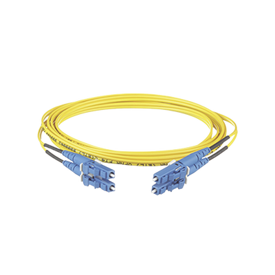 Jumper de Fibra Optica Monomodo 9/125 OS2, LC-LC Duplex, OFNR (Riser), Color Amarillo, 12 Metros (39.37 Pies)