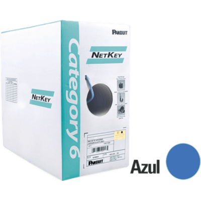Bobina de Cable UTP 305 Metros (1000 Pies) de Cobre, NetKey, Reelex, Azul, Categoría 6 (24 AWG), 1000Mbps, PVC (CM), de 4 Pares
