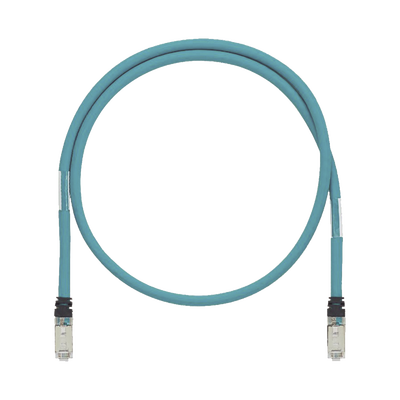 Patch Cord Cat6A de Grado Industrial 600V, Blindado SF/UTP, Calibre 26 AWG, Color Aqua, 1.5 Metros (4.92 Pies)