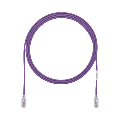 Cable de Parcheo TX6, UTP Cat6, Diámetro Reducido (28AWG), Color Violeta, 3.66 Metros (12 Pies)