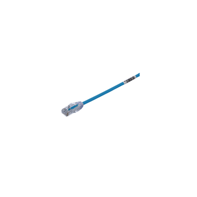 Cable de Parcheo UTP Cat6A, CM/LSZH, Diámetro Reducido (28AWG), Color Azul, 9.14 Metros (30 Pies)