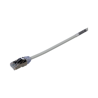 Patch Cord Cat6A, Diametro Reducido 28 AWG, Blindado S/FTP, CM/LS0H, 15 Metros (49.21 Pies), Color Gris