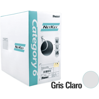 Bobina de Cable UTP 305 Metros (1000 Pies) de Cobre, NetKey, Reelex, Gris, Categoría 6 (24 AWG), 1000Mbps, PVC (CM), de 4 Pares