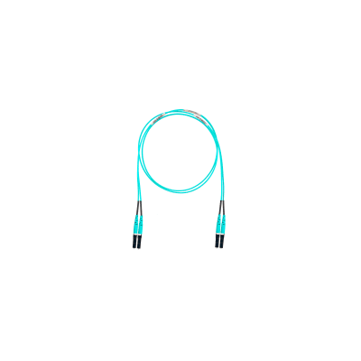 Jumper de Fibra Óptica Multimodo 50/125 OM4, LC-LC Duplex, OFNR (Riser), Color Aqua, 11 Metros (36.09 Pies)