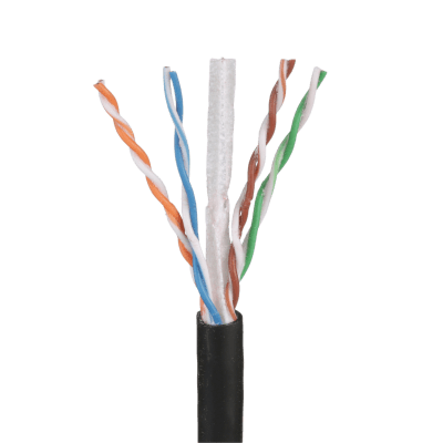 Bobina de Cable UTP de 4 Pares OSP (Planta Externa), Cat6 de Rango Extendido, 22 AWG, Color Negro, 305 Metros (1000 Pies).