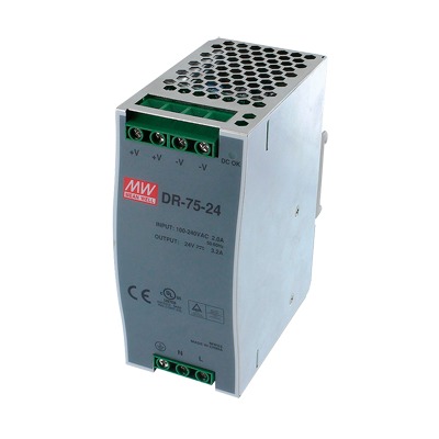 Fuente de poder industrial 24Vcc 40W para montaje en riel DIN