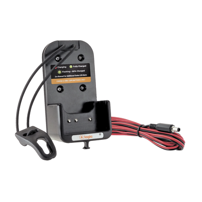 Cargador vehicular Logic para radios SERIE NX5000/NX410/TK2180/3180 para baterías KNB31A/32N/33L/43L/47L/48L/50NC/KNBL1M/KNBL2M/KNBL3M 