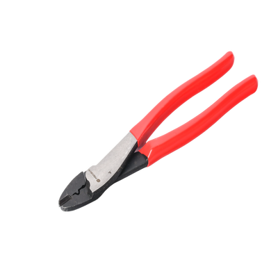 Pinza de 9.5" para cortar y crimpar ( ponchar )  terminales Aislados y No aislados