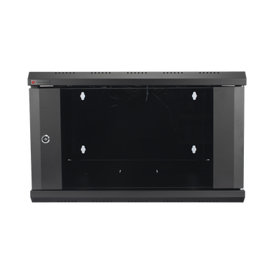 Gabinete de Pared PRECISION 19 in 6UR (455mm) - Cristal Templado. Incluye: 2 Ventiladores y Panel Cepillo