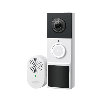 Videoportero Inalámbrico TP-Link Tapo D210 / Resolución 2K 3MP (2304 × 1296px) / Campo de Visión 160° DFOV / Batería 6400mAh Recargable / Detección IA Personas-Vehículos / Visión Nocturna Color / 
