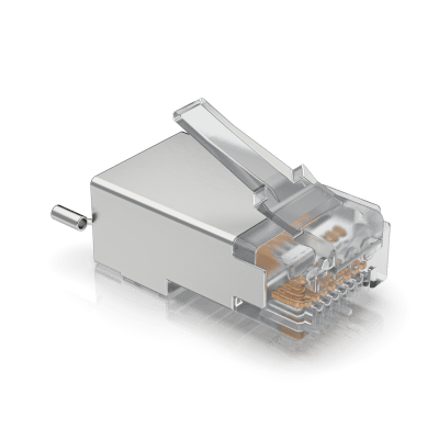 Paquete de 100 Conectores RJ45 Blindados Diseñados para Cables Ethernet UISP (UISP Cable Pro y Cable Carrier)