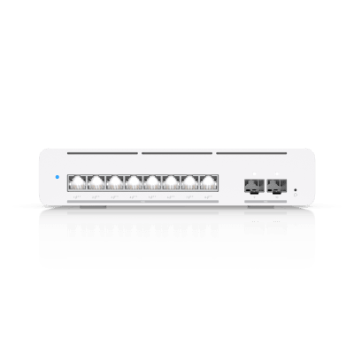 USW Pro XG 8 PoE Switch PoE++ Capa 3 Etherlighting™ de 8 Puertos 10GbE (Todos PoE++) y 2 Puertos SFP+ con Disponibilidad PoE de 155W