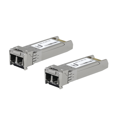 UFiber Módulo SFP+ 10G, transceptor MiniGibic MultiModo 10 Gbps, distancia 300m, conectores LC, paquete de 2 piezas