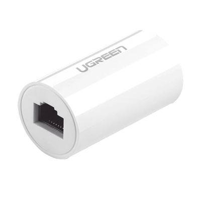 Acoplador y Protector (Extensor de Cable Ethernet RJ45) | 1000Mbps | Compatibilidad con Cat7/Cat6/Cat5e | Compatible con POE | Ignífugo | ABS | Color Blanco