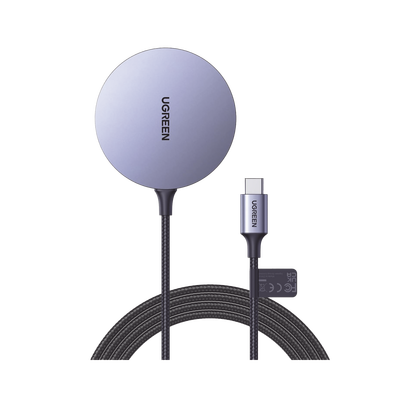 Cargador Inalámbrico Magnético | 15W | Tecnología Magsafe | Qi | Certificado MFM | Modulo de Carga Original | Carga Rápida | Fuerte Absorción Magnética | Cable de Nylon Trenzado | 1.5 metros | Multi Protecci&o
